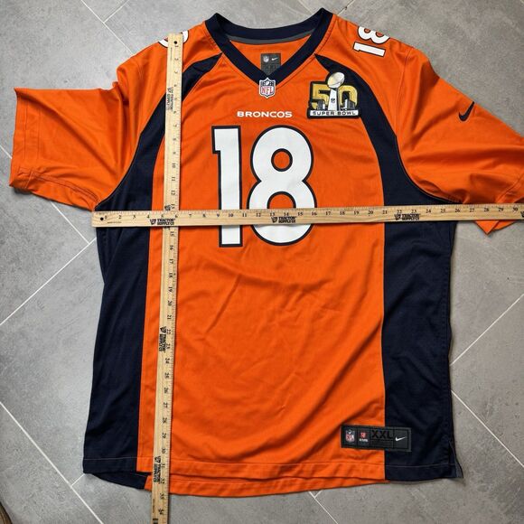Nike Peyton Manning Denver Broncos Super Bowl 50 Jersey Mens 2XL NFL - Picture 11 of 14
